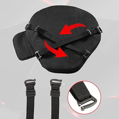 Miniatura 6 de GRAND PITSTOP Cojín de asiento de aire para motocicleta, inflado y desinflado, alivio de presión, a prueba de golpes, cómodo para paseos largos de