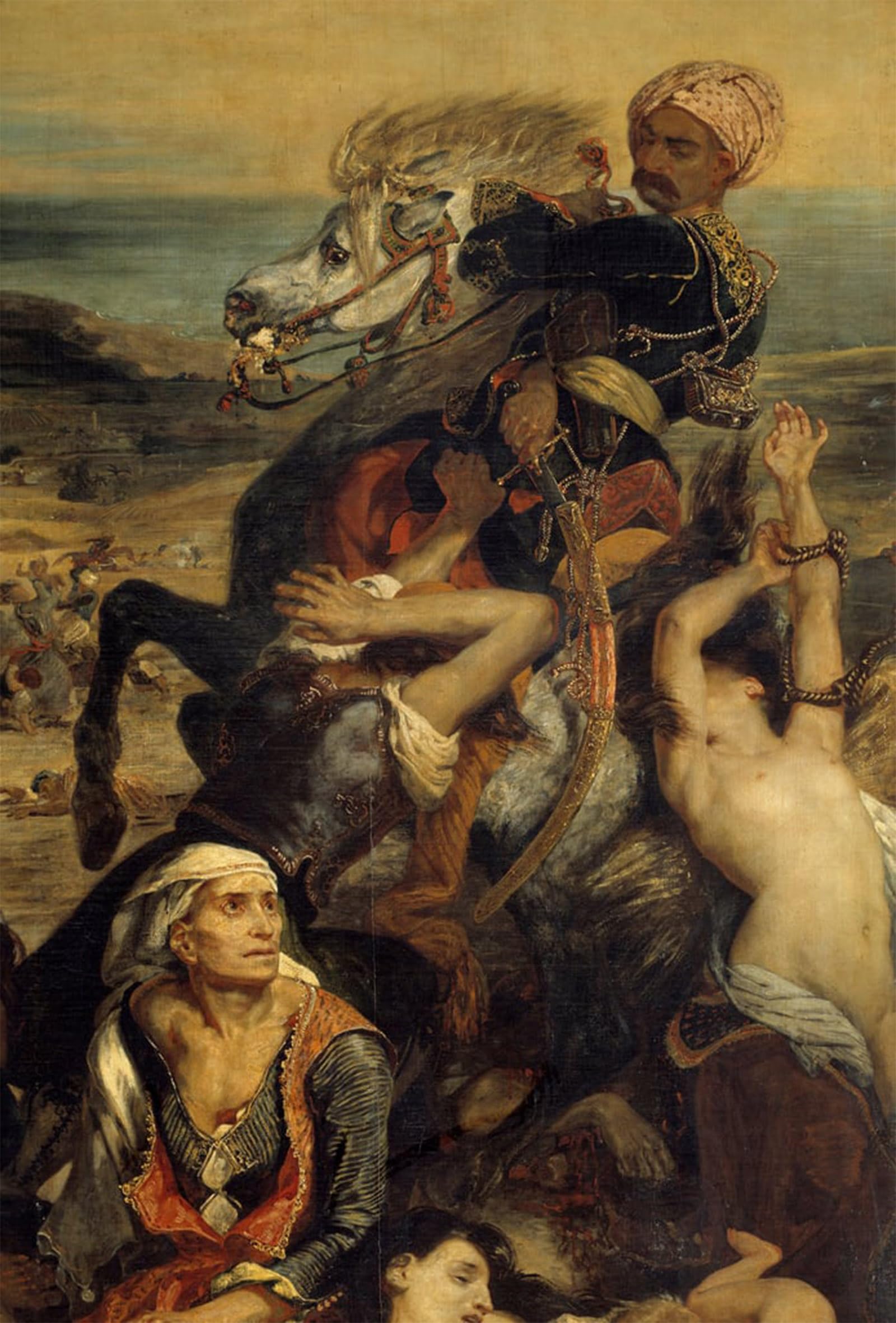 ARTXLXXBN Famous Painting Art Wall Decor Abstract Art Picture the Scio Massacres by Ferdinandeugene Delacroix Animal Pictures for Home Decor 60x90cm