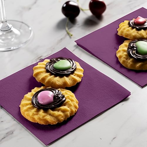 Miniatura 4 de Servilletas de cóctel desechables con tacto de lino, paquete de 200 servilletas de papel AMETHYST de 5 x 5 pulgadas para bar, restaurante y