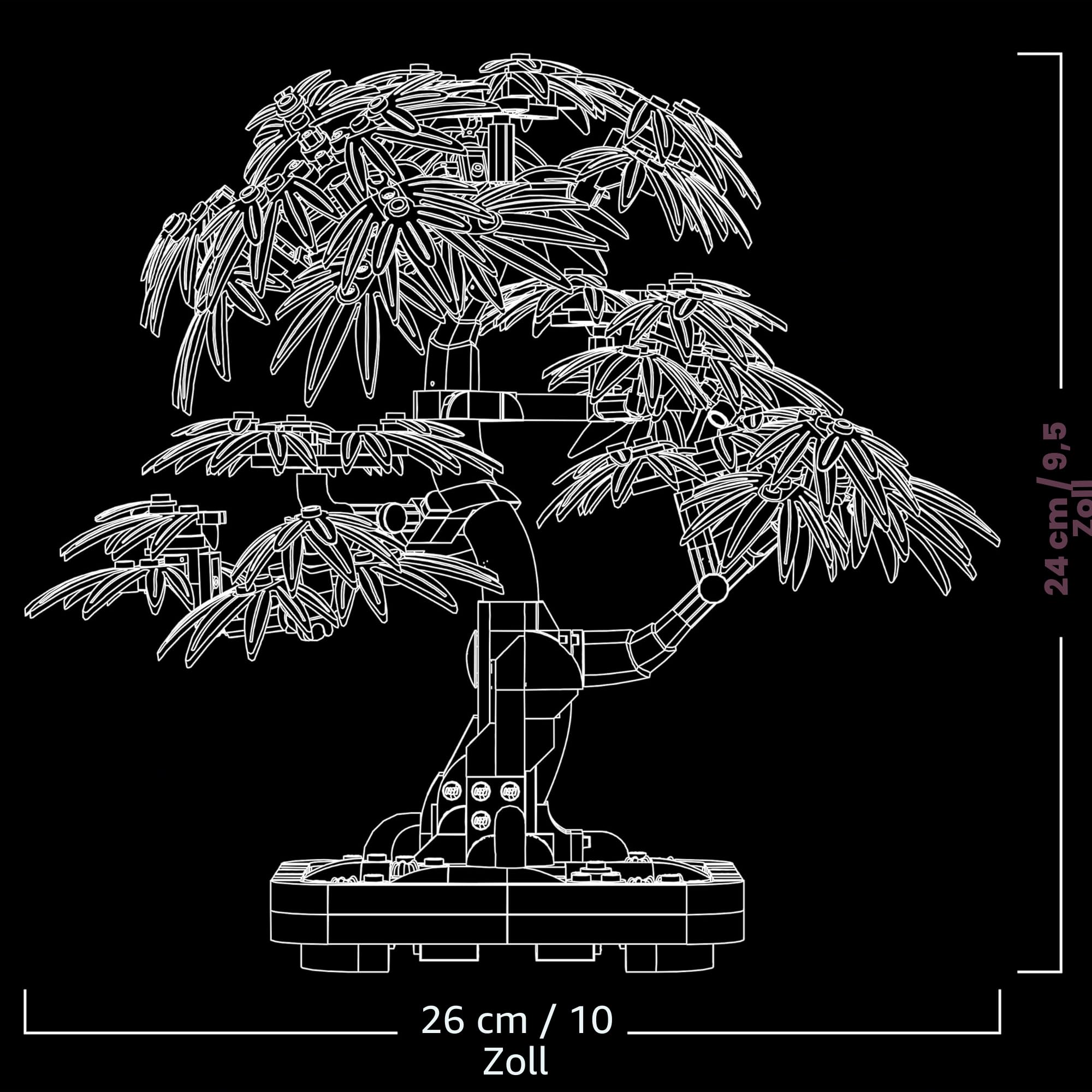 LEGO Botanicals Japanischer Roter Ahorn - Bonsai-Baum - Kunstpflanzen Set mit roten und orangefarbenen Blättern sowie einem baubaren Blumentopf - Kunstblumen DIY Deko Geschenk für Erwachsene - 10348
