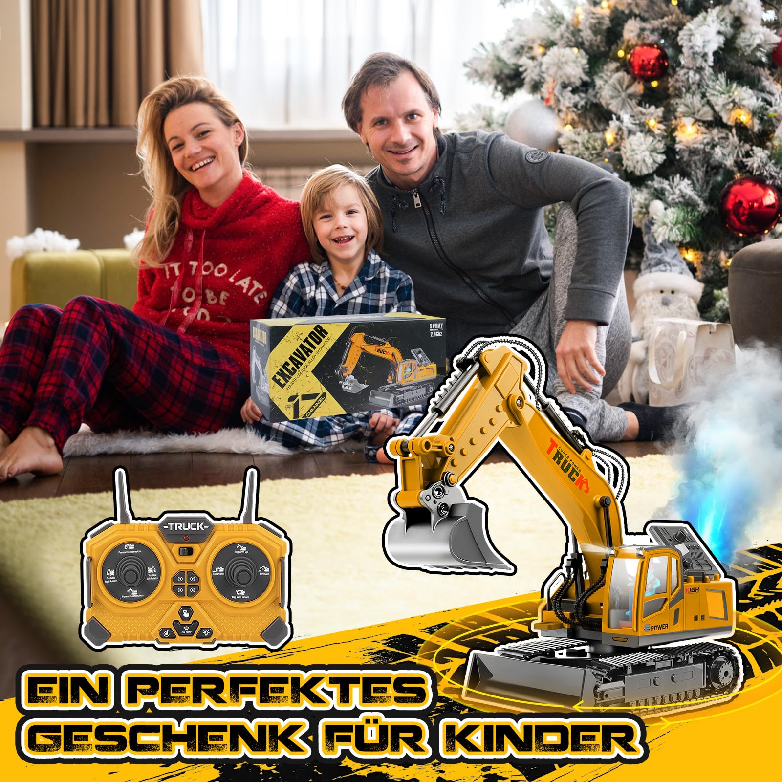 Ferngesteuerte Bagger 17CH RC Bagger 2,4Ghz Excavator-680° Drehung
