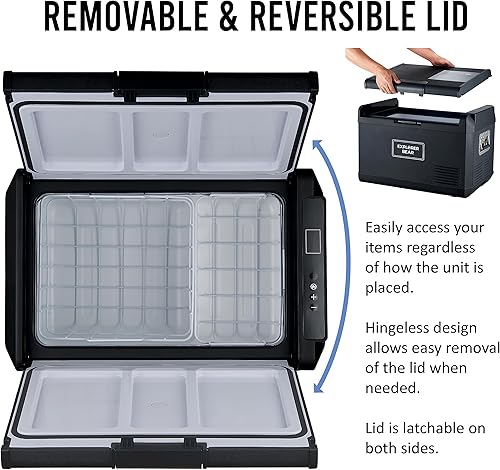 Miniatura 3 de Explorer Bear Refrigerador de 12 voltios 12 V refrigerador de coche 40L42.3 cuartos de galón 1224 V CC 110-240 V CA congelador portátil LG compresor