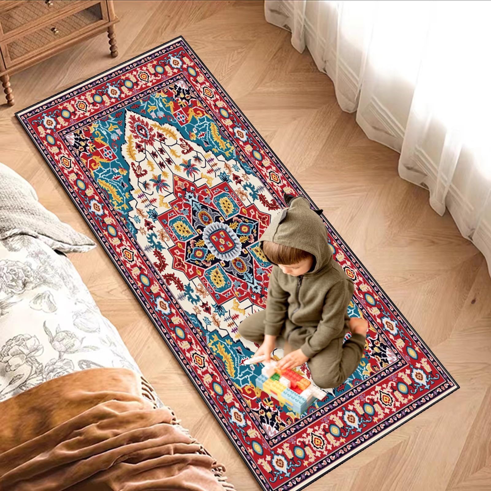JaevKwzy Tapis Couloir 90 x 200 cm, Tapis de Cuisine Devant Evier Tapis de Couloir Moderne Antiderapant Lavable Tapis Cuisine Tapis Couloir Long pour Cuisine Salon Chambre Tapis d'entrée pour Hall