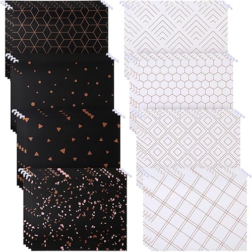 Paquete económico de 32 carpetas de archivos, 8 bonitos diseños gráficos, incluyendo pestañas e insertos ajustables, tamaño carta, organizador