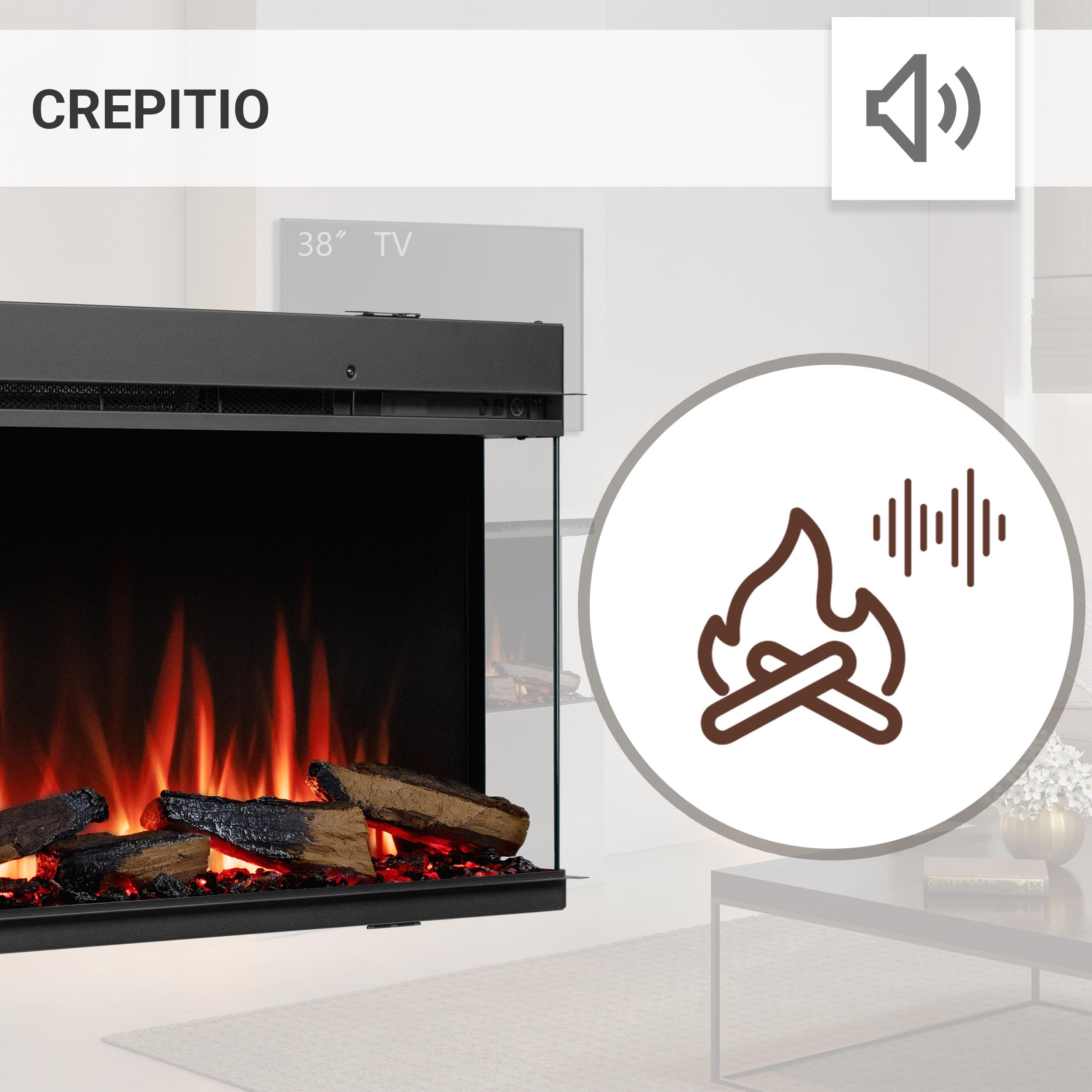 BALDERIA Athena 60 - Camino elettrico da incasso e camino elettrico da parete