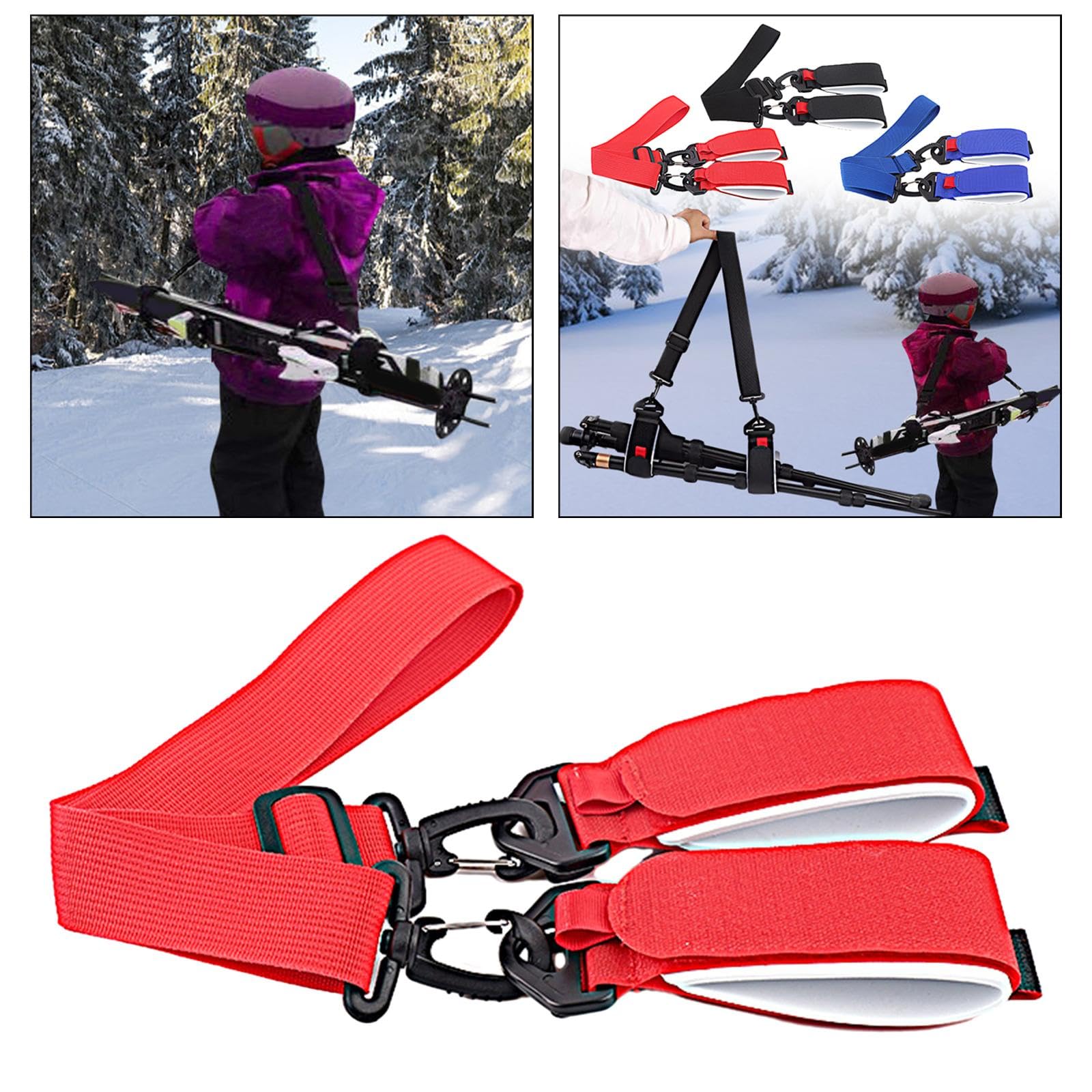 Torby na buty narciarskie Pasek mocujący kijki narciarskie, wytrzymały, snowboardowy, na ramię, do jazdy na deskorolce, zimowych sportów na świeżym powietrzu, nart torba bagażowa