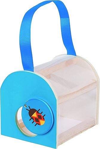 Miniatura 3 de Toysmith Backyard Exploration FSC - Estuche para criaturas de madera, color azul, pequeño