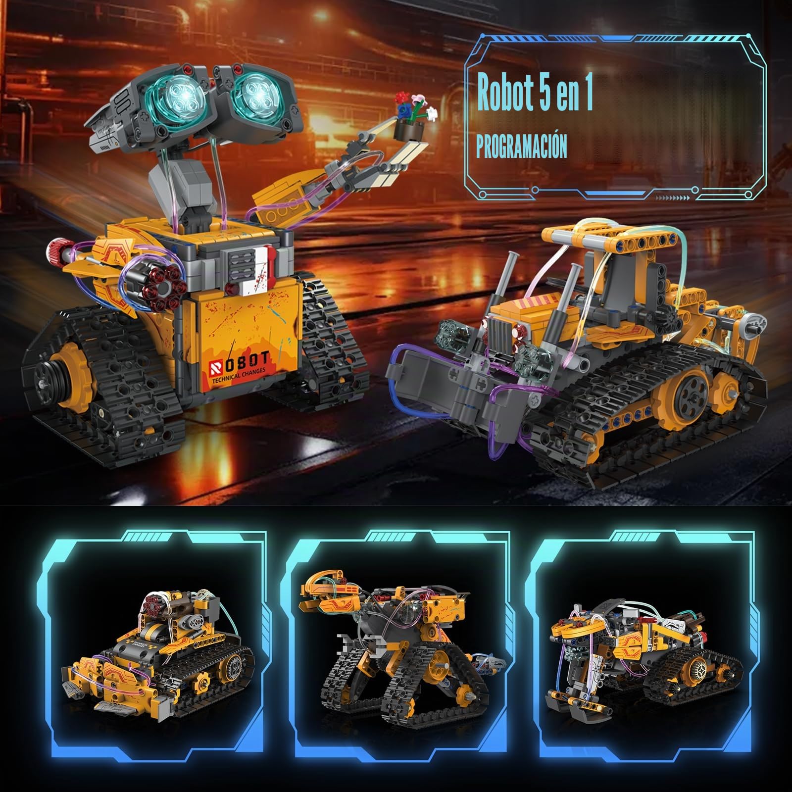 5 en 1 Technic Robot para Niños de 6 a 12 Años, Kit de construcción de Robots programable Stem con App y Control Remoto Juguetes Robóticos para niños y niñas de 6, 7, 8 a 12