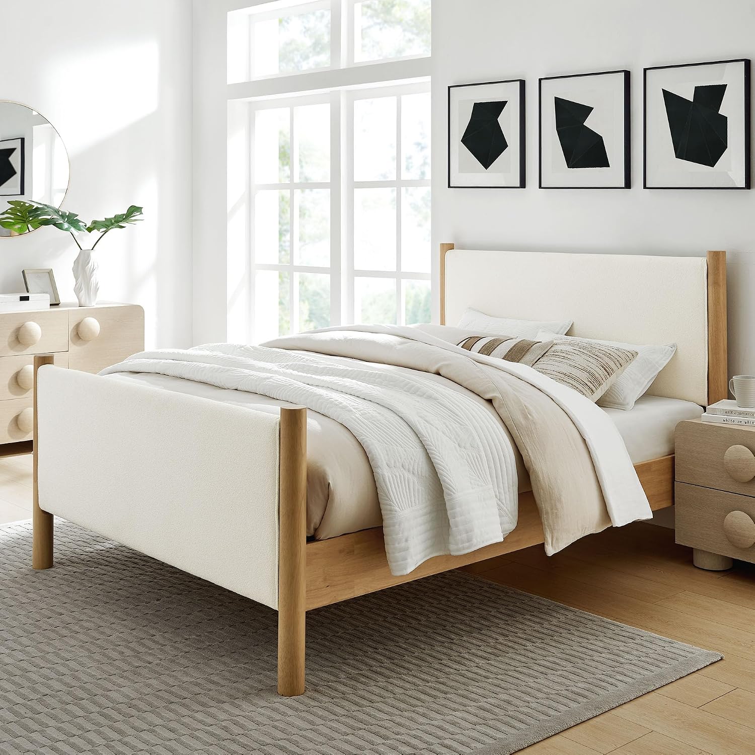 Modway Feather Upholstered Platform Bed Frame