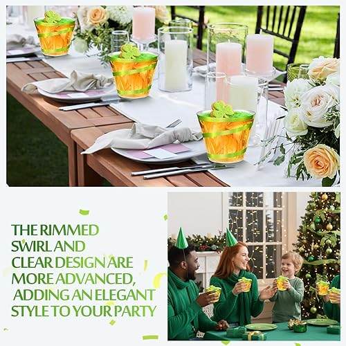 Vista 70 de Gejoy Vasos de plástico con borde de 9 onzas, vasos desechables para beber vino, vasos transparentes y elegantes de Halloween para suministros