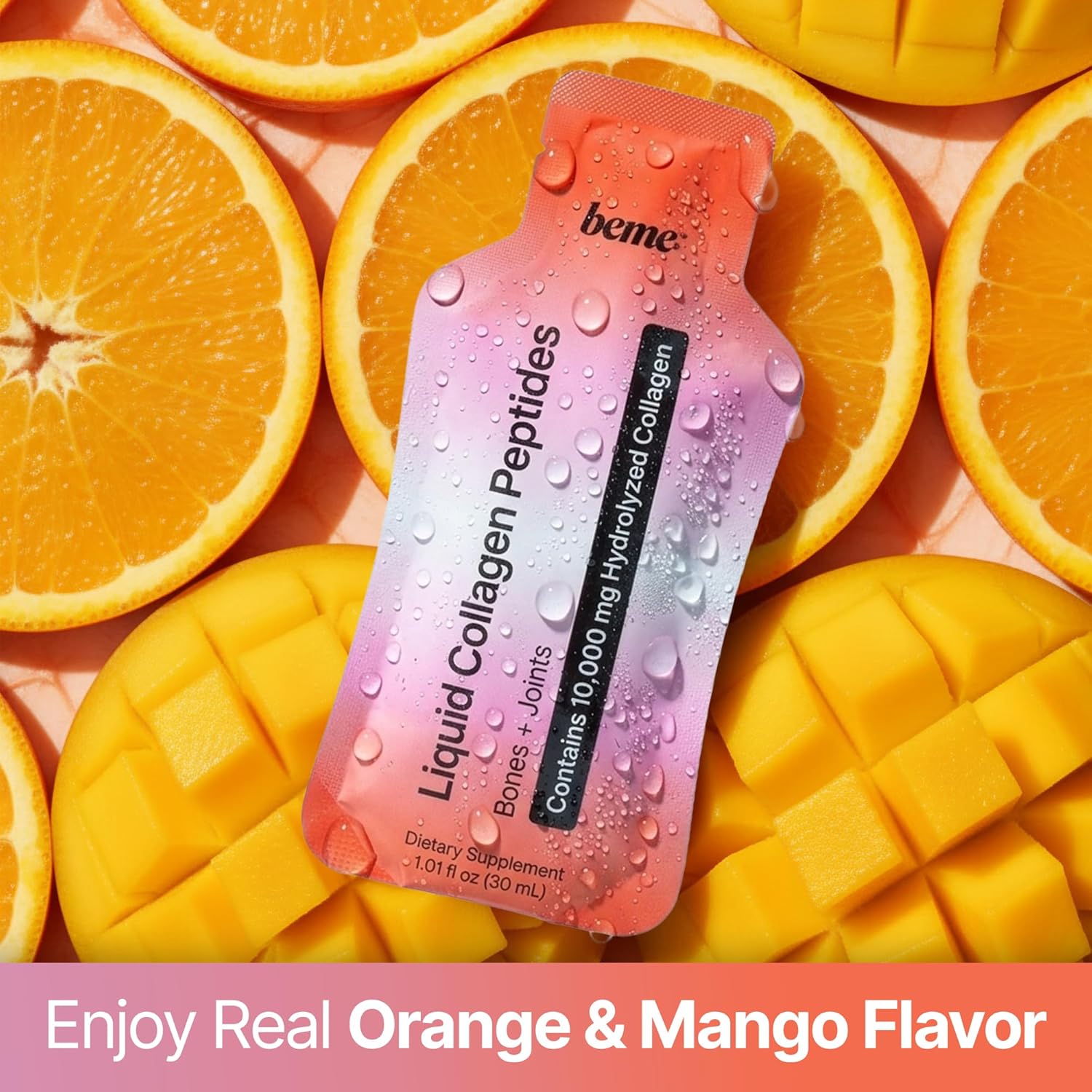 BeMe Wellness FORTIBONE Collagen Peptides - Liquid Collagen for Joint & Bone Health with 10,000mg FORTIBONE & FORTIGEL - Ready to Drink Sachets, Backed by Clinical Studies, Bone Density - 15 Servings