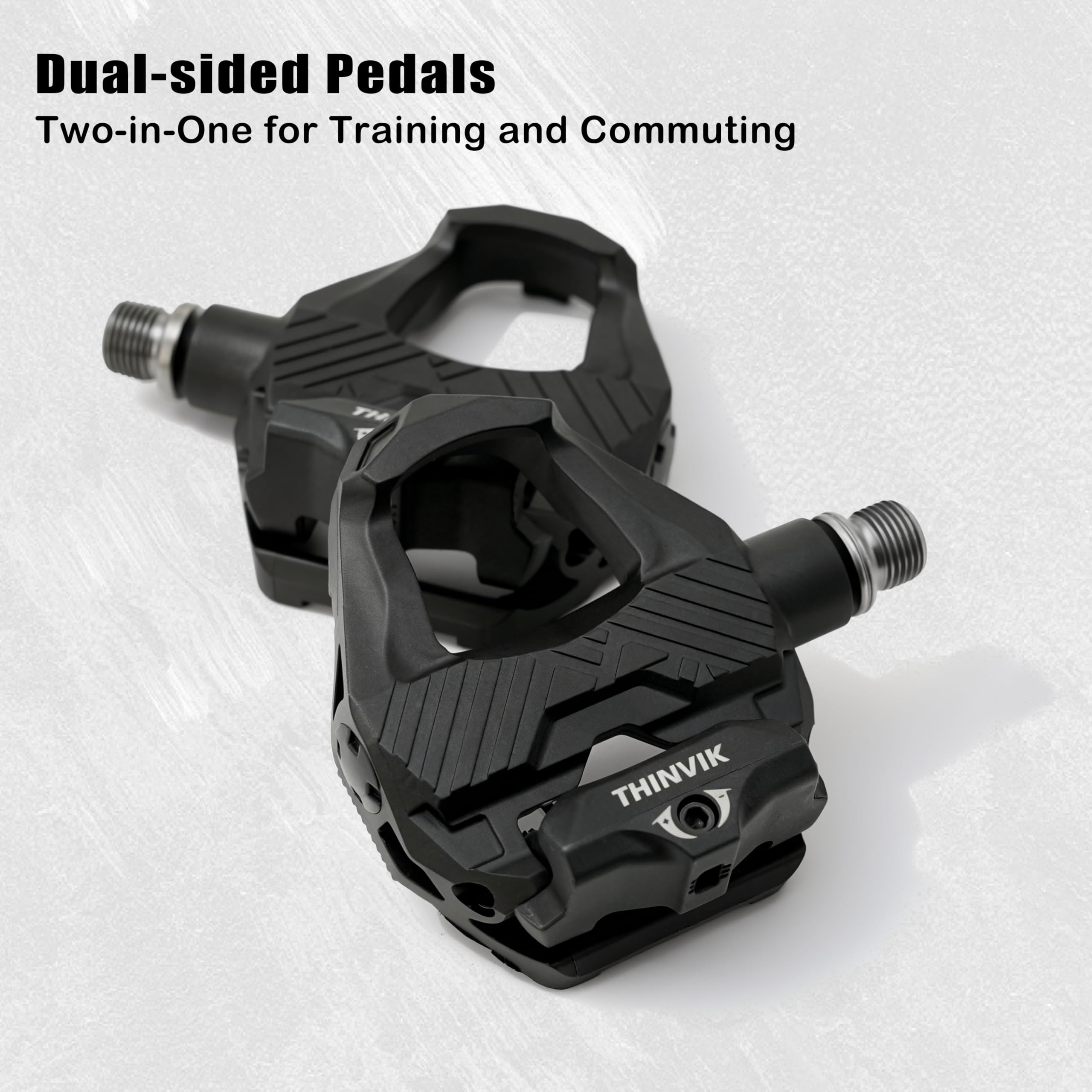 Thinvik Dual Sided Clipless Pedals for SPD-SL, 3 Bearings Road Bike & Flat Platform Pedals, Bicycle Pedals with Cleats Set for Shimano SPD-SL System : Sports & Outdoors