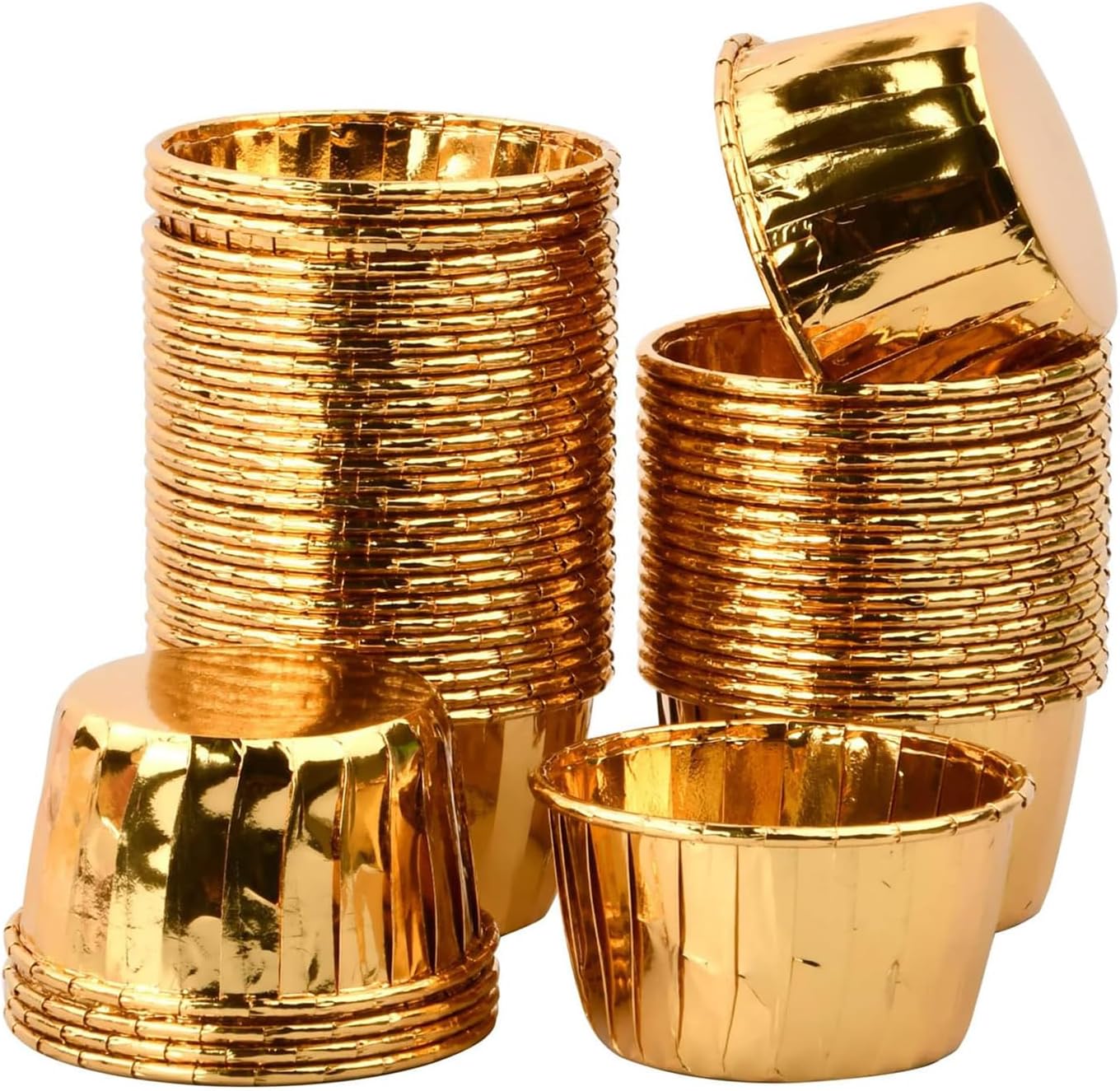 50 PCS Gold Cupcake Cases, Cupcake Moulds Mini Cupcake Cases, Cake Muffin Liners Standard Paper