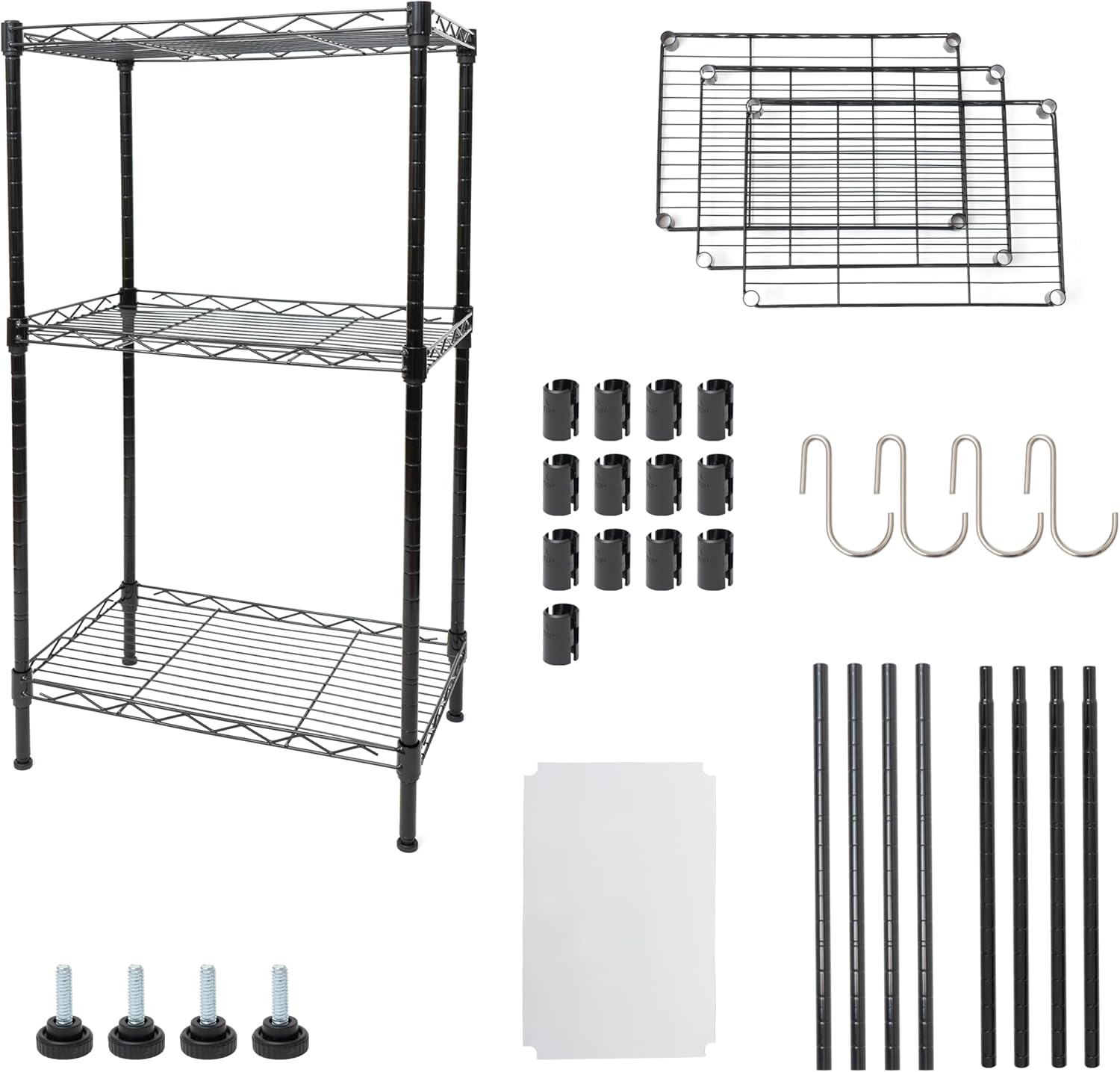 YL traV 3 Tier Metal Storage Rack Fixed Layer Spacing