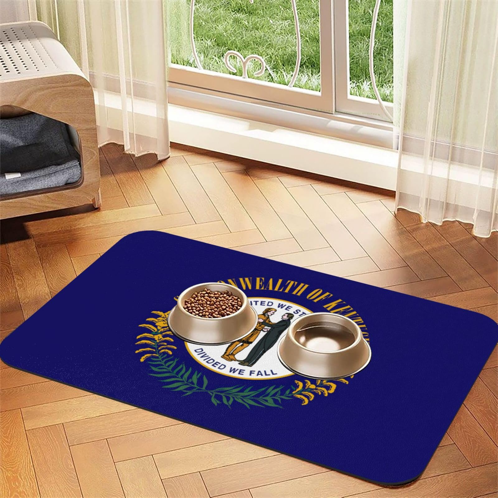 Tapis de nourriture chien chat drapeau Kentucky imperméable