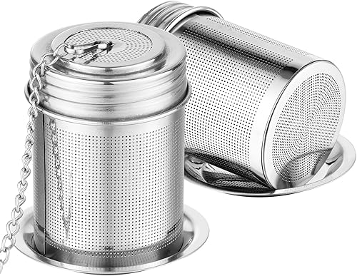 Miniatura 7 de Colador de bolas de té e infusor de cocina, colador de malla extra fina para té suelto, acero inoxidable 188 con gancho de cadena extendido y