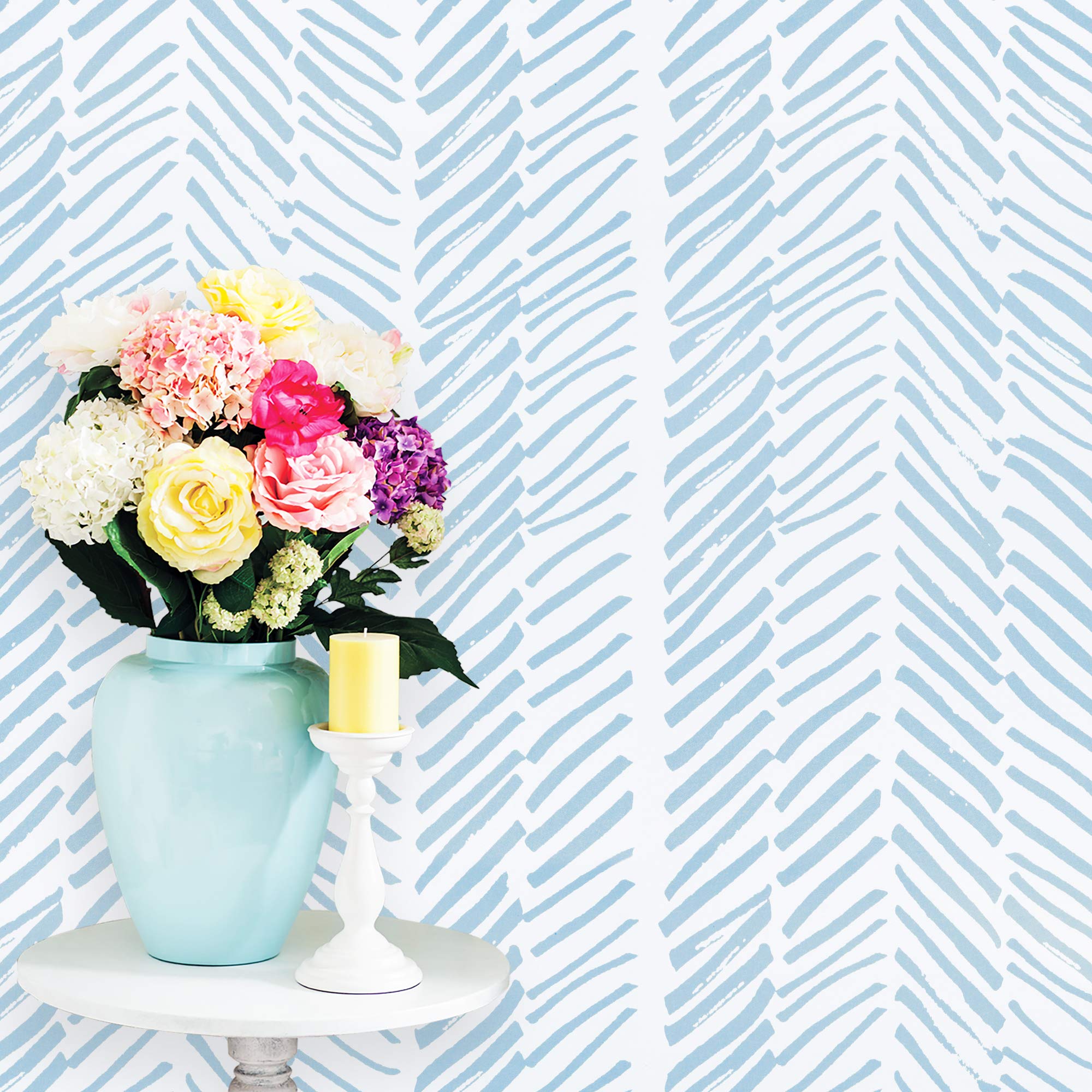 Buy Guvana 197 Striped Wallpaper Light Blue White Contact Paper Line 