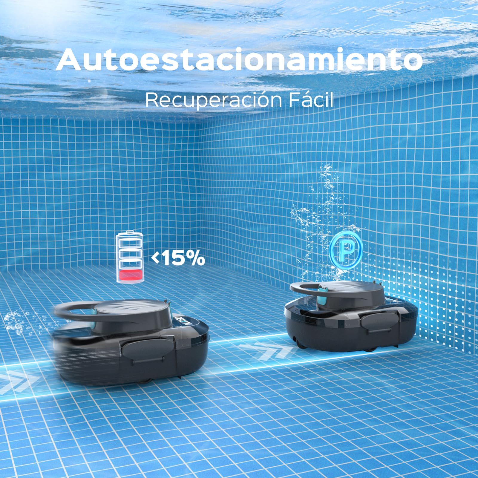 S1PRO (2026 Upgrade) Robot Limpiafondos Piscina, Doble Motor Robot de Piscina, 120 Min de Limpieza, con Filtración de 180μm, Estacionamiento Auto, para Piscinas Elevadas 100 m²