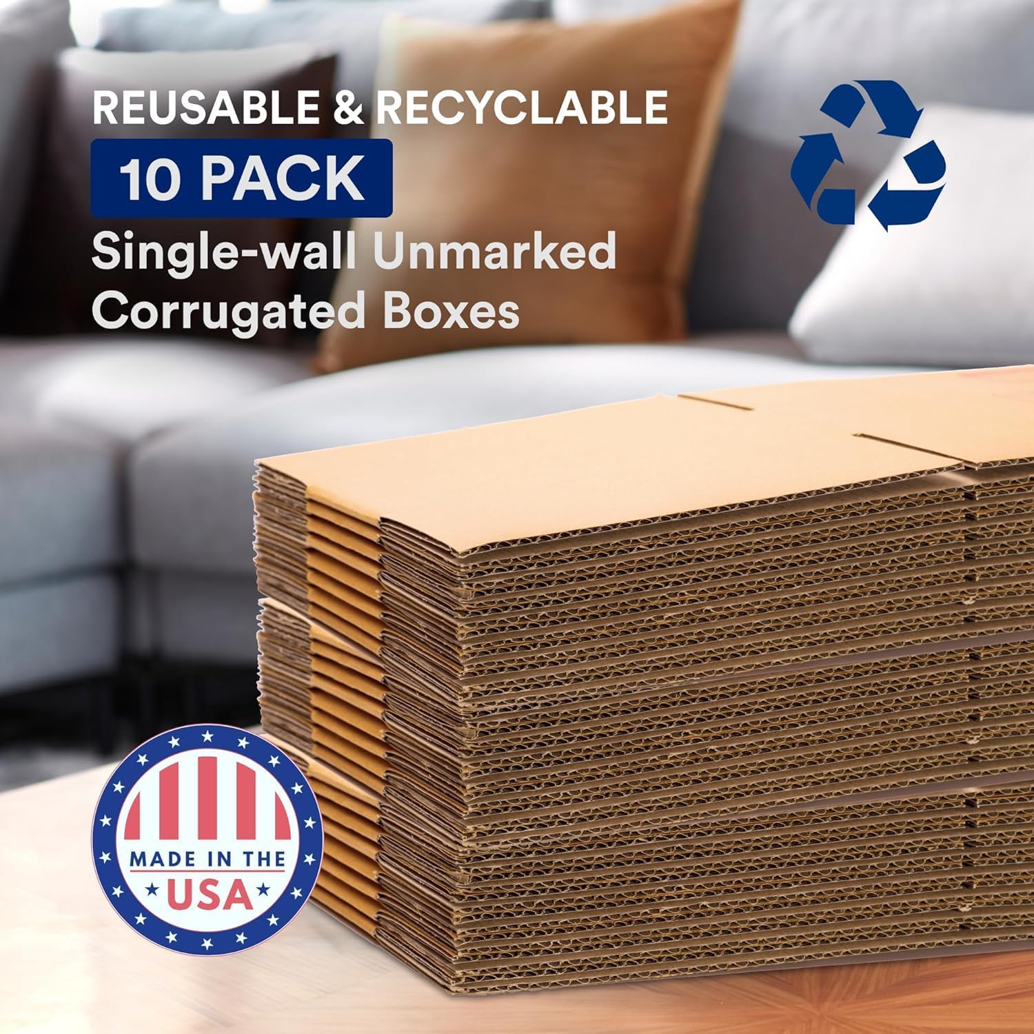 BOX USA B362110 Flat Wardrobe Boxes, 36L x 21W x 10H, Kraft (Pack of 10)