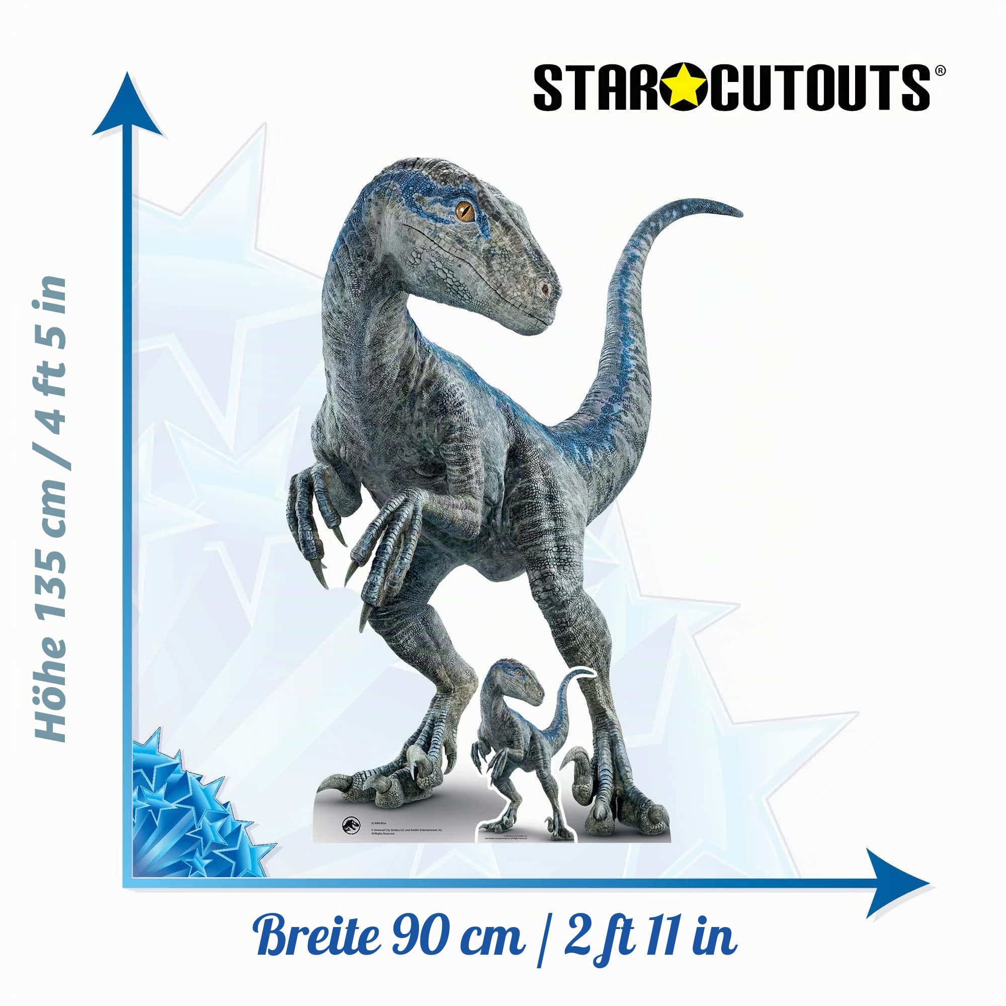 Star Cutouts SC4080 Raptor Jurassic World Dominion Karton-Ausschnitt in Lebensgröße mit Mini-Ausschnitt
