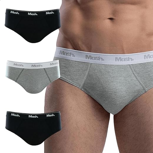 Kit 3 Cuecas Slip Plus Size Mash Algodão Cotton Respirável Masculina