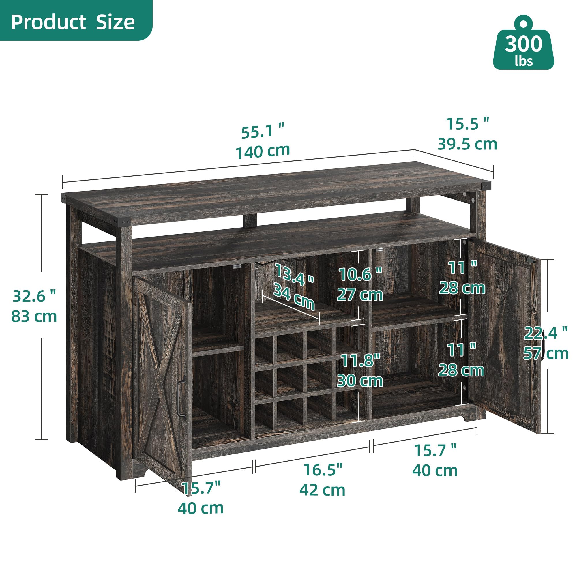 Snapklik.com : YITAHOME Farmhouse Buffet Cabinet