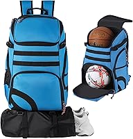 Vista 15 de TRAILKICKER Basketball Bag Backpack with Ball Holder Multi-Sport Backpack for Soccer Volleyball Football Baseball Helmet