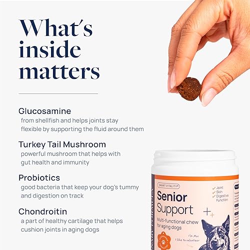 Miniatura 3 de Veterinary Formula Smart Vitality Senior Support Suplementos para Perros 60ct  Vitaminas para perros mayores para ayudar a promover la movilidad,