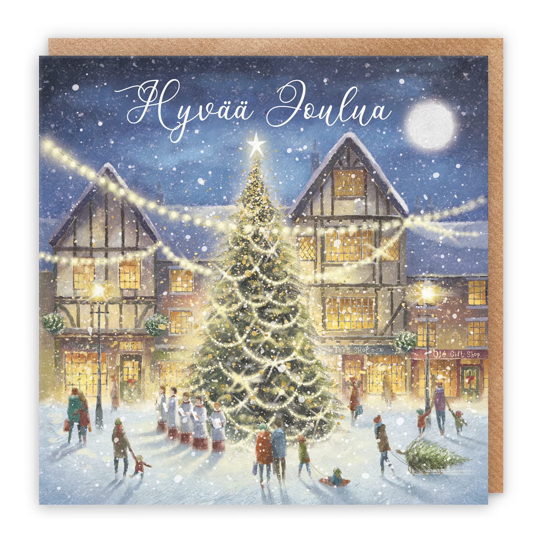Hunts England, Individual Finnish Christmas Card For Men Or Women, Hyvää Joulua, 'Christmas Eve', Milo's Gallery Collection
