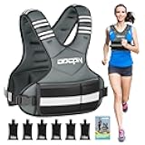 Weighted Vest Adjustable Weights for Women, 6-12 Lbs Weight Vest for Walking with Plus Size Pocket, Ruck Vest with 6 Ironsand Weights & Reflective Strip for Running, Workouts & Strength Training