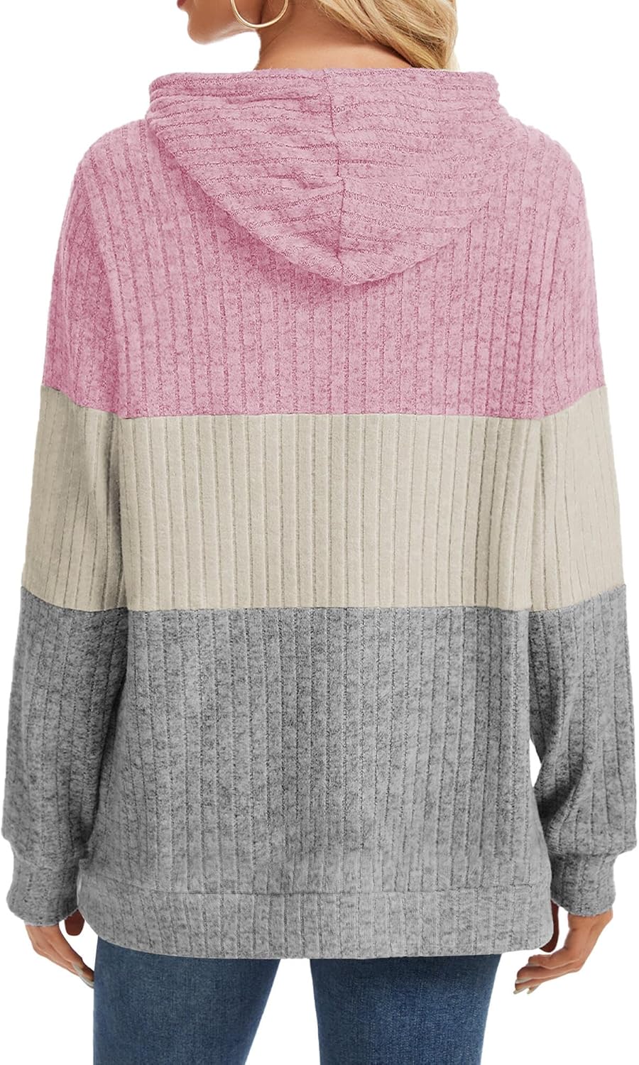 Hoodies for Women Casual Long Sleeve Drawstring Loose Fit Pullover Sweaters Tops for Women Trendy 2025 Fall Fashion - Image 3