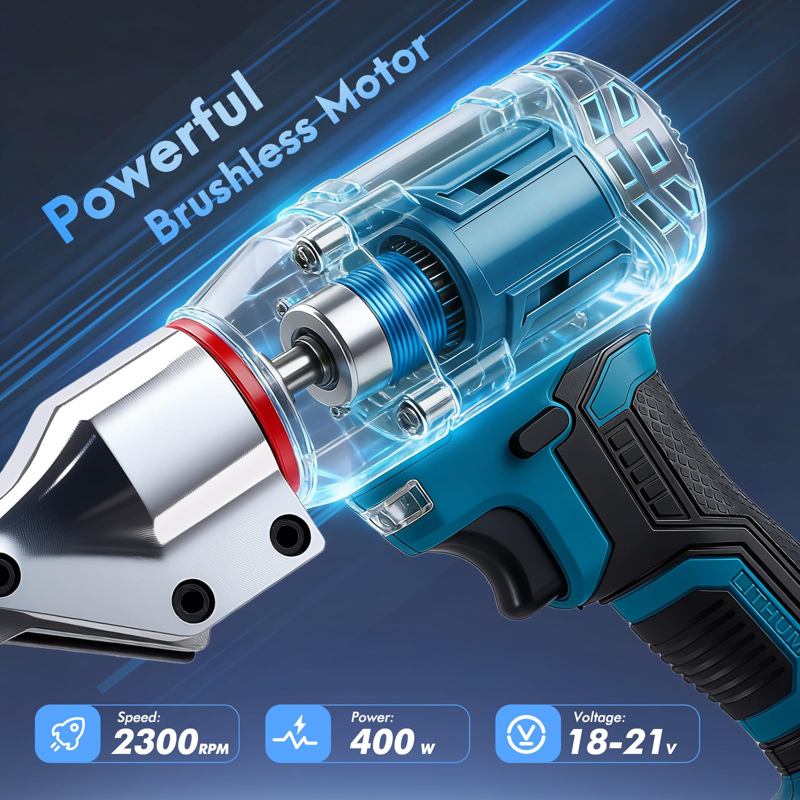 Cesola per metalli a batteria compatibile Makita 18V – cesola elettrica brushless per acciaio, lamiera, moquette, tessuto, pelle, carta (batteria non inclusa)