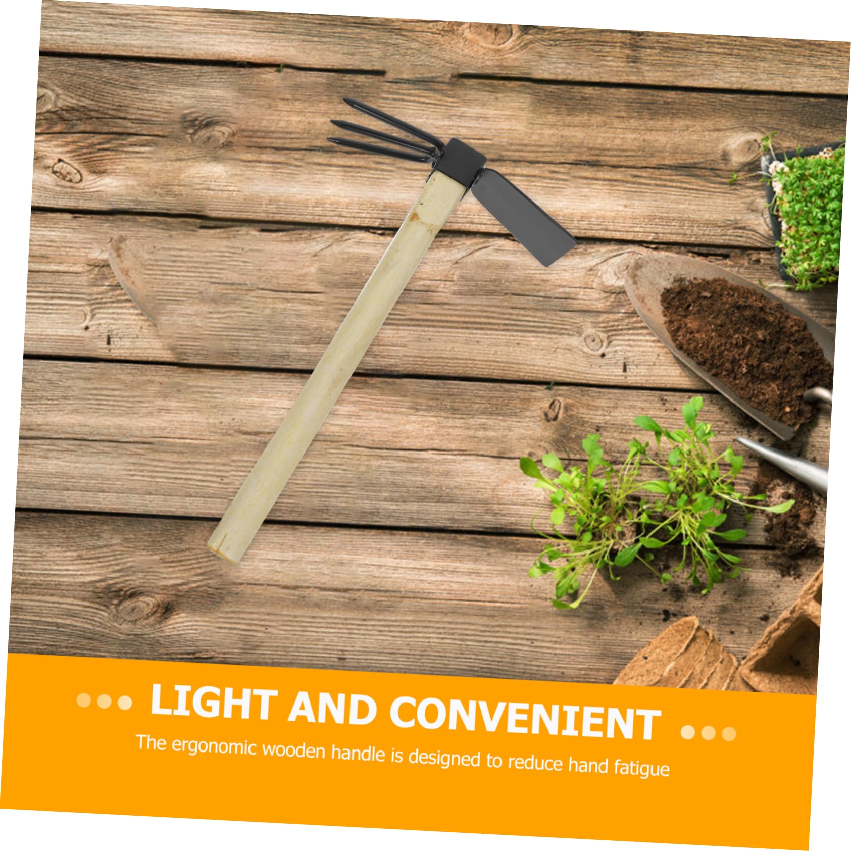 VICASKY Small Hand Rake Hoe Tool with Ergonomic Handle Lightweight Gardening Hoe for Efficient Weeding and Digging Durable Metal Construction for Garden Enthusiasts