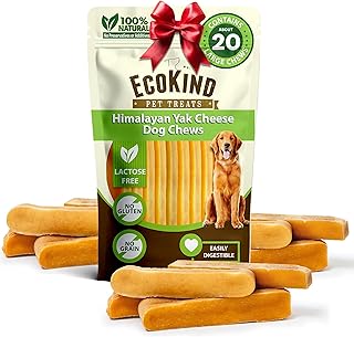 EcoKind Premium Gold Yak Cheese Himalayan Dog Chews, Dog Treats Large Breed, All Natural, High Protein, for Aggressive Chewers, Large - 20+ Chews (5 lb)