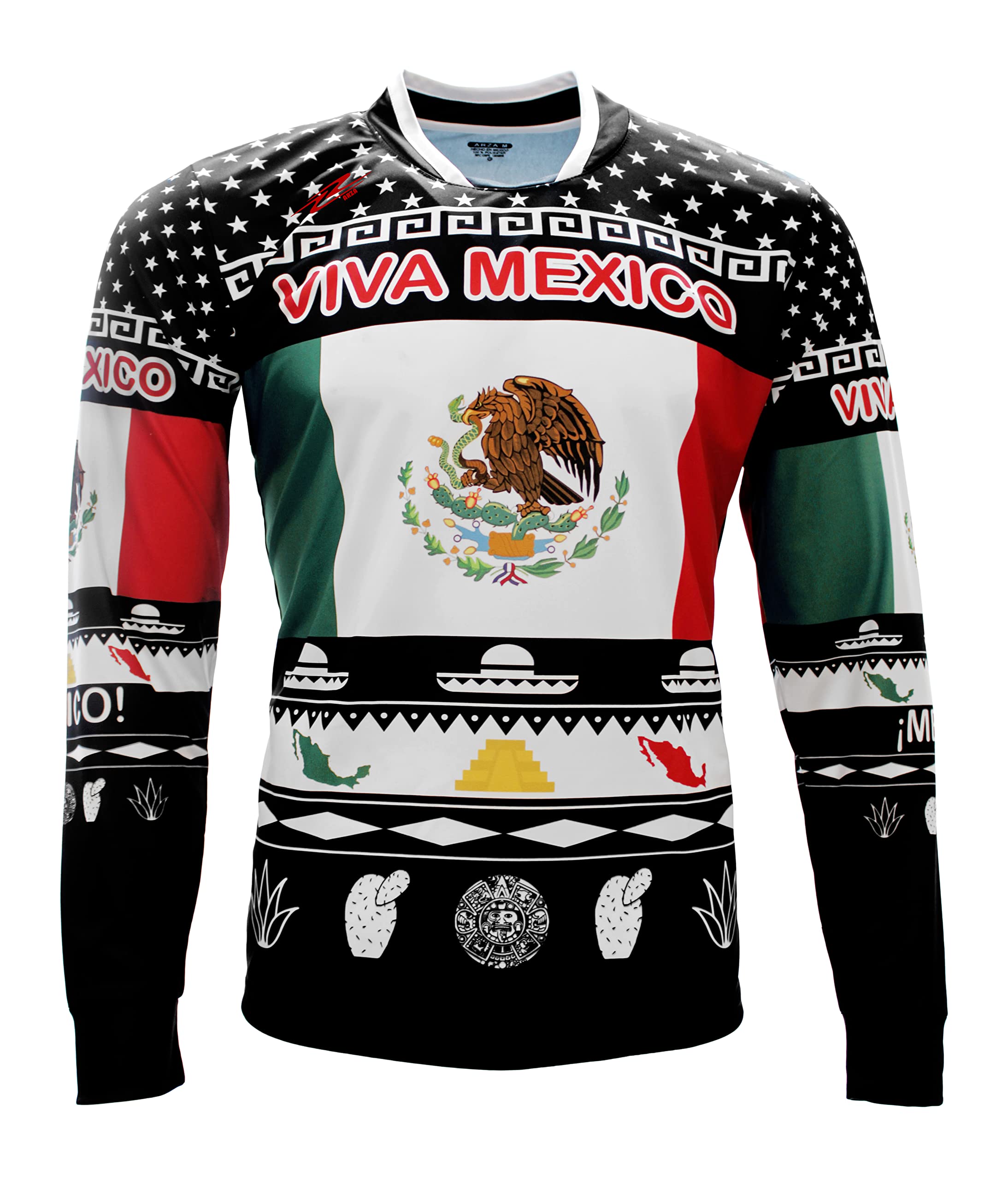 ARZAMexico Fan Soccer Jersey Long Sleeve Color Black