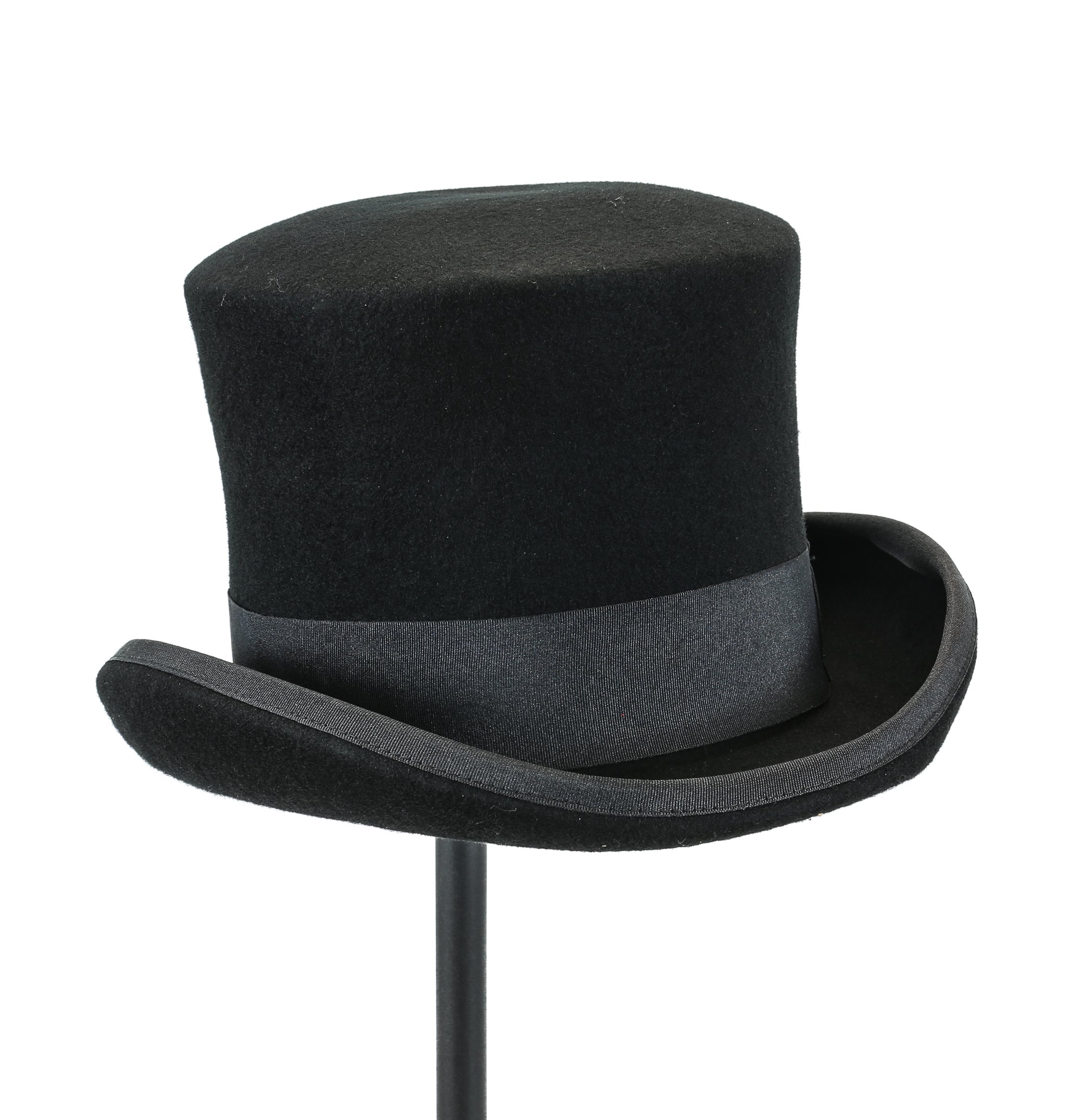 Top Hat Wool Felt Victorian Style Conch Mad Hatter Theater Rental Quality (Plain)