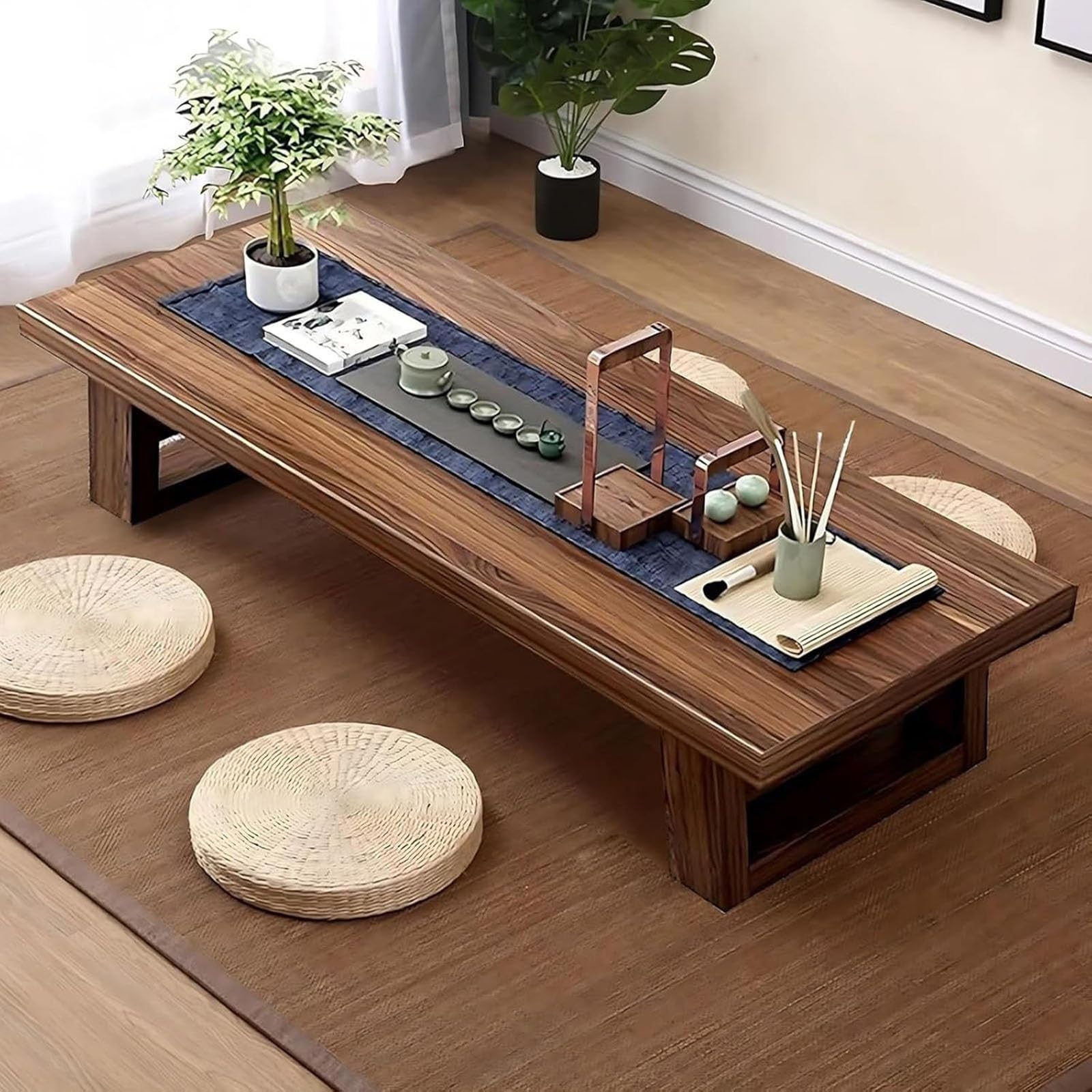 Table basse de style japonais en bois noble pour décoration intérieure