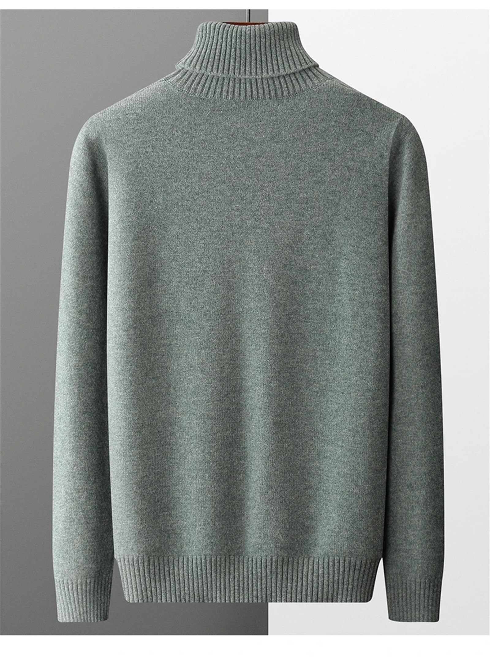 Yeuyyben Maglione invernale da uomo a collo alto spesso pullover da gioventù sciolto caldo fondello camicia casual in lana top in maglia
