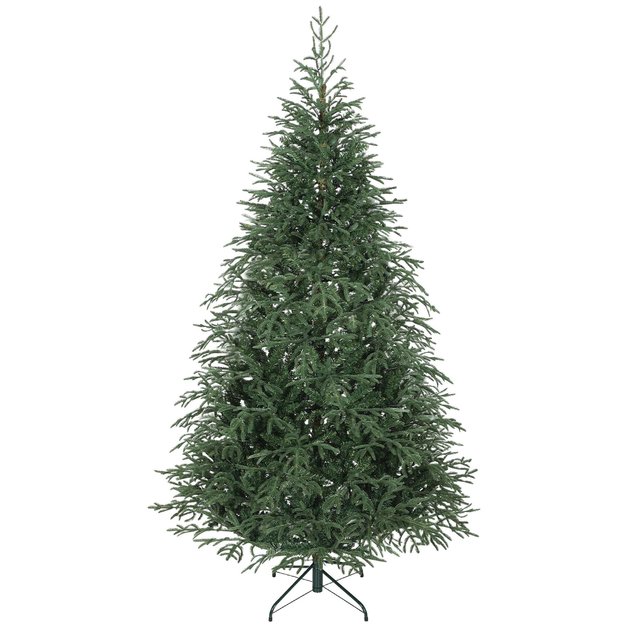 HOMCOM 7 ft Artificial Christmas Tree with 2942 Realistic Dense Branches, Full Spruce, Hinged Xmas Tree with Metal Stand, Easy Assembly, Green
