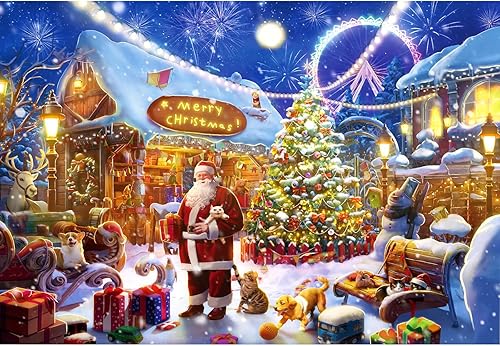Rompecabezas de Navidad de 500 piezas para adultos, rompecabezas para niños de 8 a 10 años en adelante, juegos familiares divertidos de dificultad