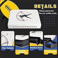 Vista 2 de Carpeta para tarjetas deportivas, CLOVERCAT - Carpeta para tarjetas de béisbol de 4 bolsillos, 400 bolsillos de doble cara, impermeable, soporte