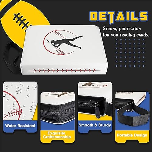 Miniatura 2 de Carpeta para tarjetas deportivas, CLOVERCAT - Carpeta para tarjetas de béisbol de 4 bolsillos, 400 bolsillos de doble cara, impermeable, soporte