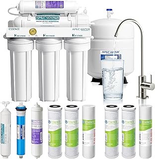 APEC Water Systems ROES-PH75 Essence Series Alkaline Mineral pH+ 75 GPD 6-Stage WQA Certified Ultra Safe Reverse Osmosis Drinking Water Filter System, with Extra High Capacity Pre-Filter Set Stage 1-3