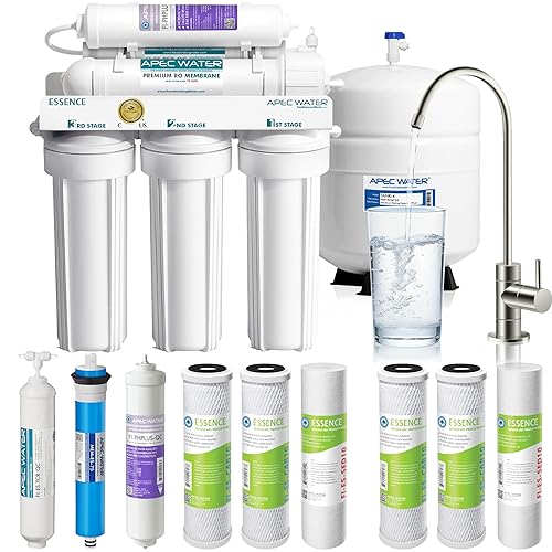 Miniatura 12 de APEC Water Systems ROES-50 Essence Series - Sistema de filtración de agua potable de ósmosis inversa de 5 etapas con certificación WQA, muy seguro