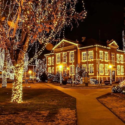 Miniatura 7 de Paquete de 2 tiras de 200 luces LED solares de 66 pies para exteriores, funciona con energía solar, impermeable, con 8 modos, luces solares