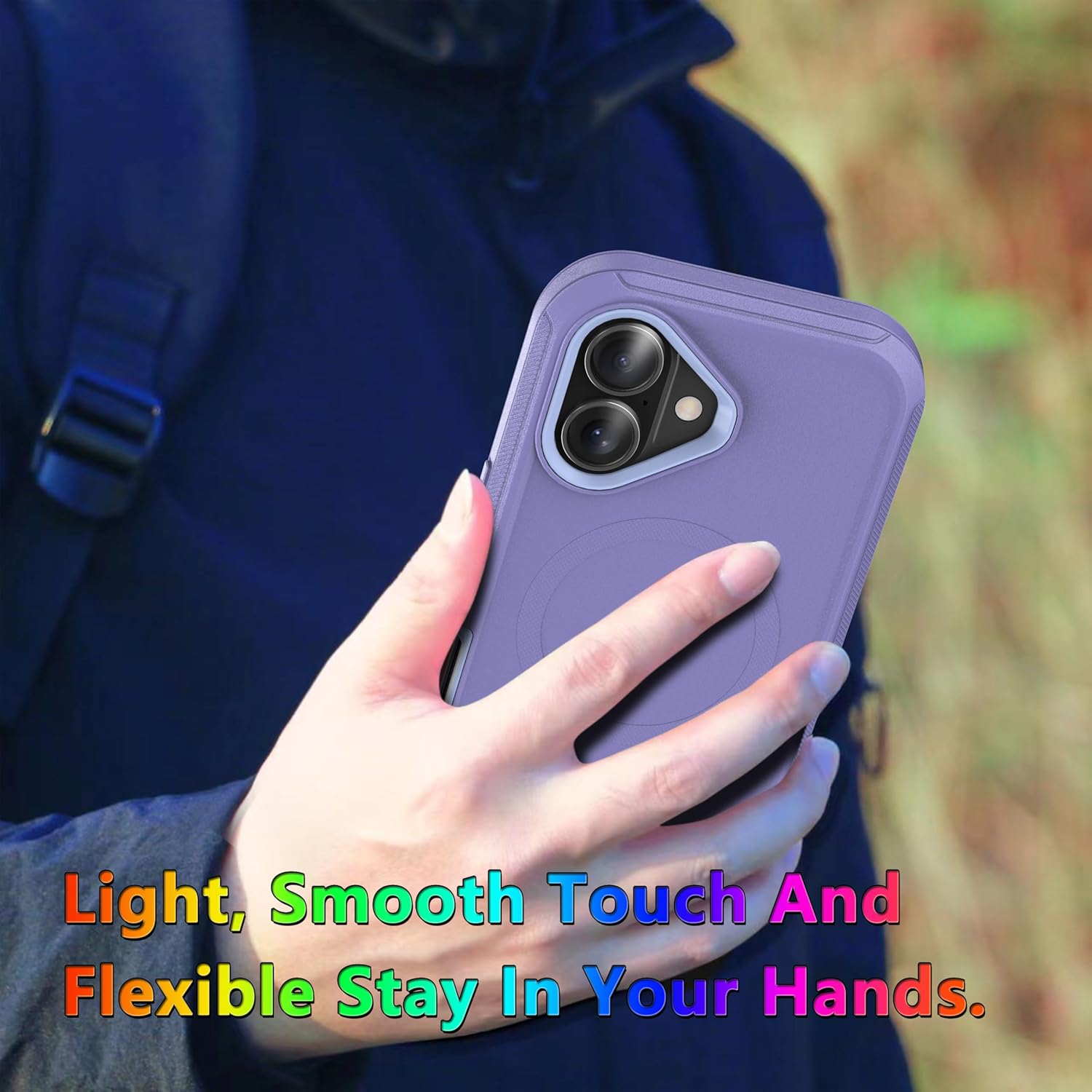 MXX for iPhone 16 Plus Case, Heavy Duty 3-Layer Rugged Cover with Tempered Glass Screen Protector, Shockproof Dustproof Anti-Drop Full Body Protection (6.7") – Light Purple - Image 4