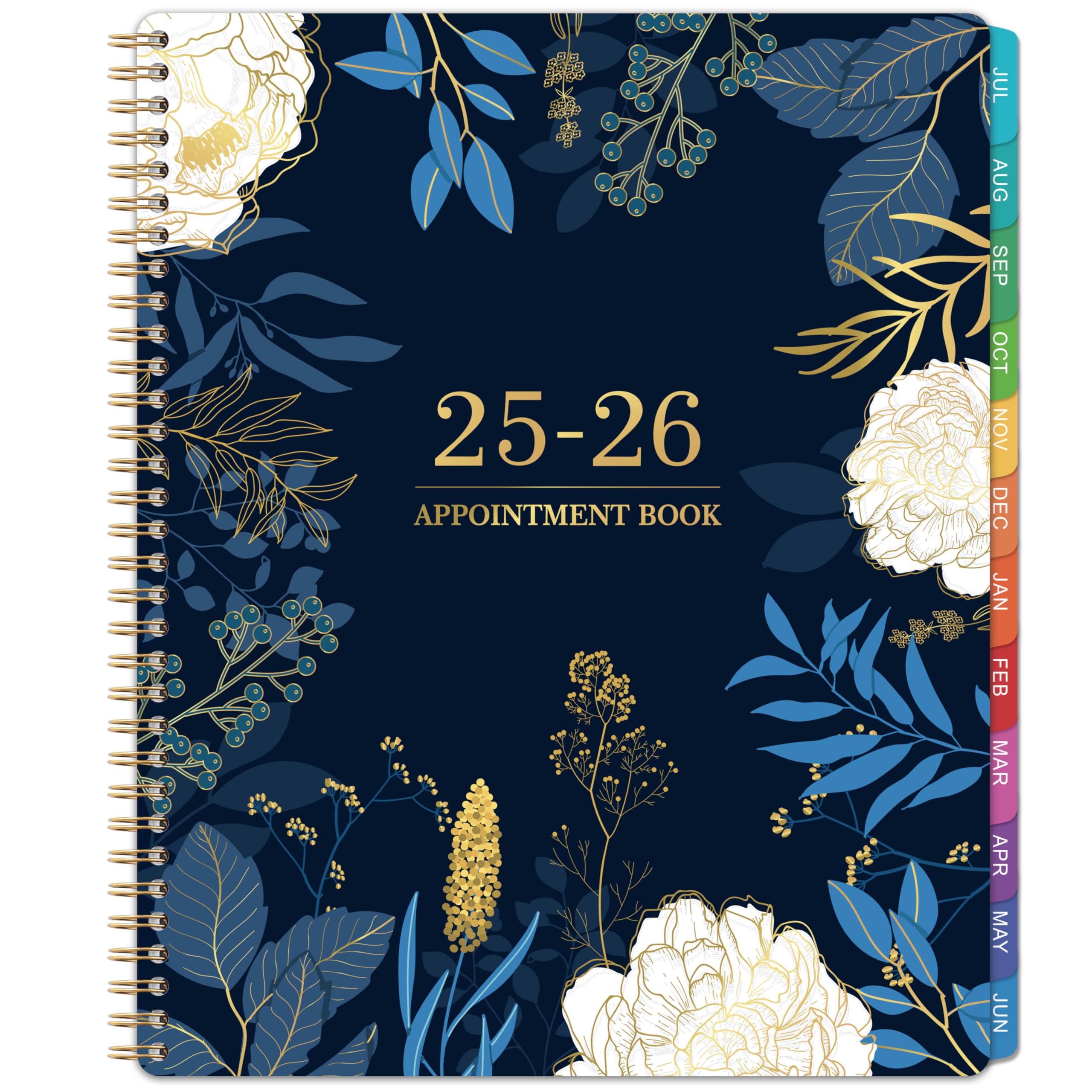 Indeme2025 Appointment Book - Weekly Appointment Book 2025, Jan 2025 - Dec 2025, 2025 Planner, 8" x 10", Daily/Hourly Planner 2025 wtih Tabs, Half Hour (30 Mins) Interval, Lay-Flat