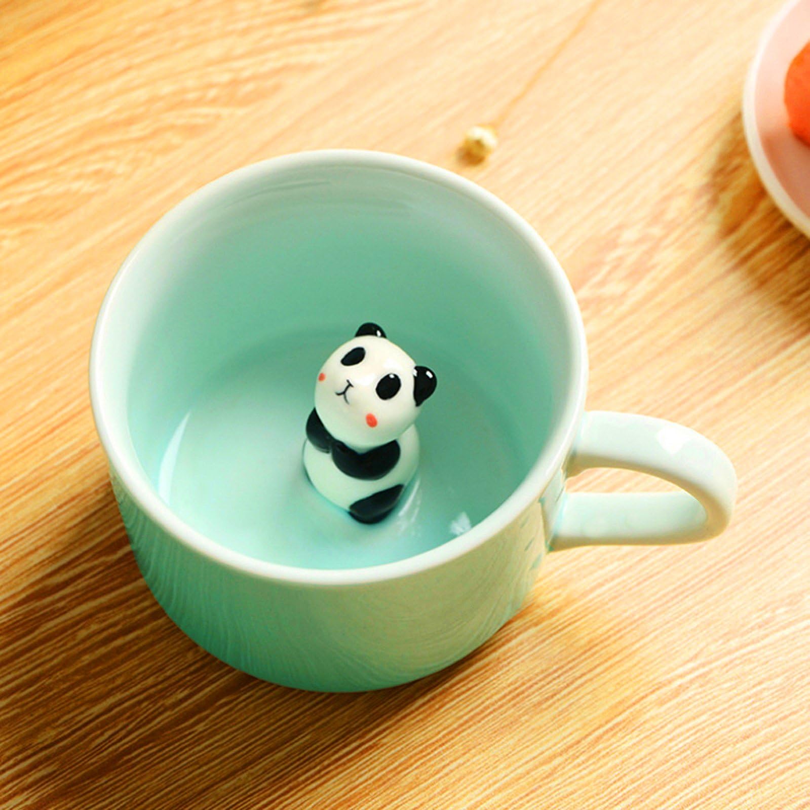 Panda Surprise 3D Coffee Mug Cute Cartoon Animal Ceramics Cup Baby Animal Inside, Best Office Cup & Birthday Gift 8 OZ (Panda)