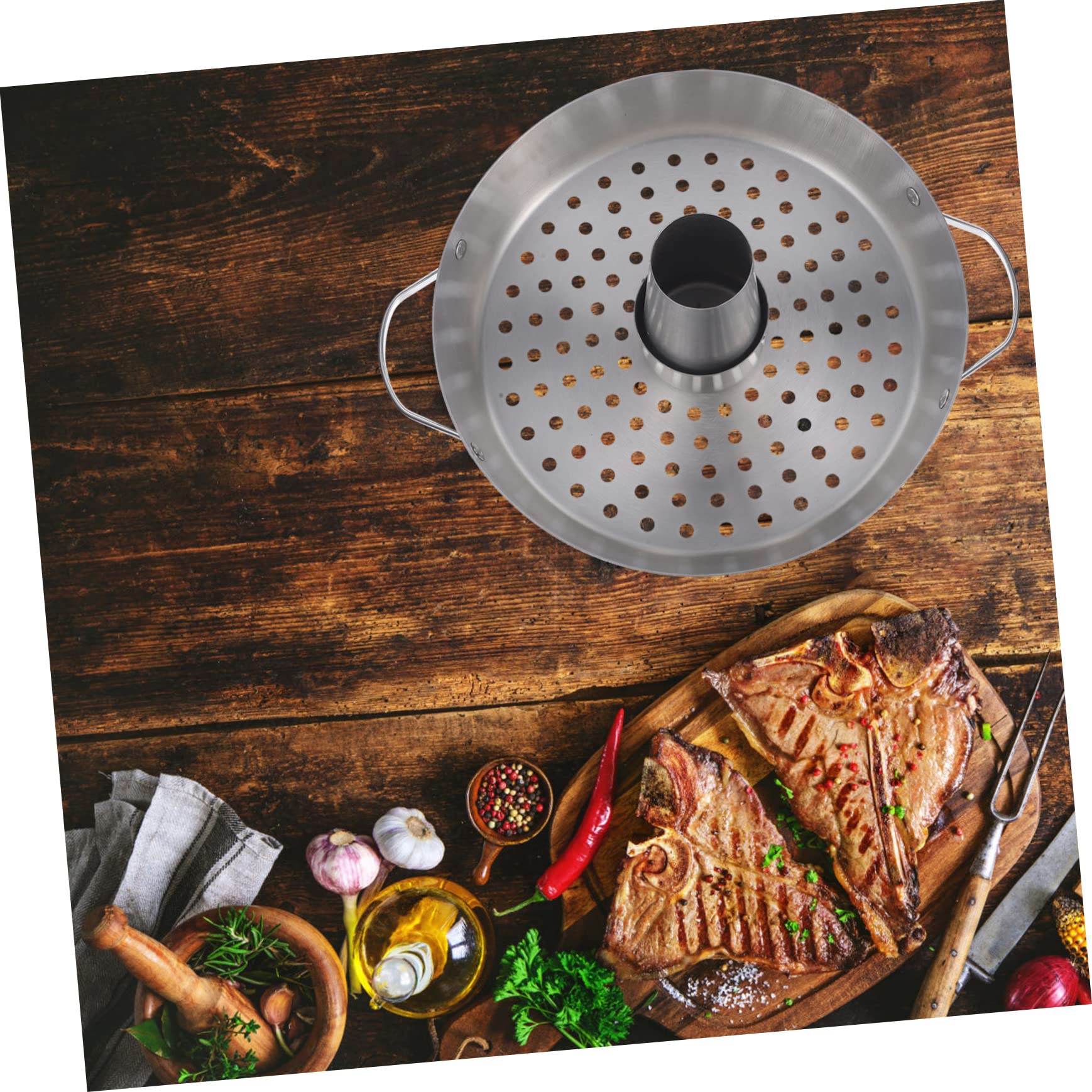 ifundom Soporte para Asar Pollos de Acero Inoxidable Multipropósito Bandeja Desmontable Adecuado para Barbacoas y Picnics al Aire Libre