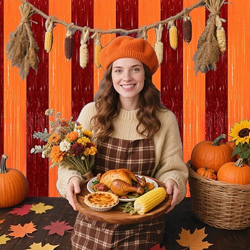 Miniatura 10 de TONIFUL 2 cortinas de flecos metálicos dorados de oropel de 3.28 x 9.84 pies, cortina de fondo para cabina de fotos, accesorios de cabina de fotos,